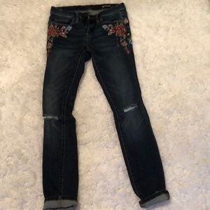 Great soft flower embellished jeans